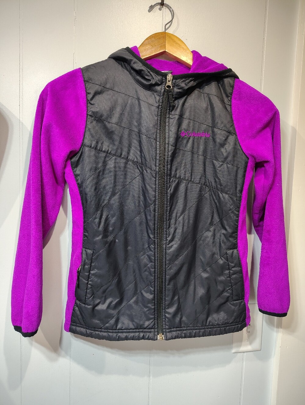 Columbia Girls Size M 10/12 Jacket Lot Benton Springs Fleece Hybrid Hoodie 2pc - Picture 6 of 11